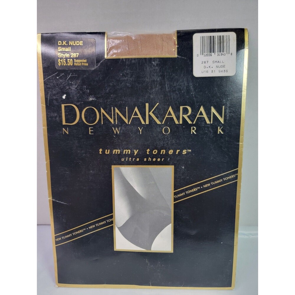 Vintage 1993 Donna Karan Tummy Toners Pantyhose Small Nude Style 287 NOS USA